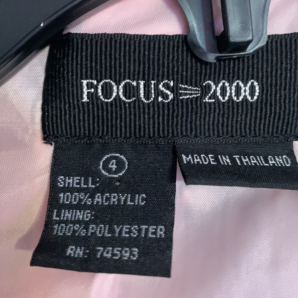 Focus 2000 Blue Pink Tweed Frayed Hem Trench Coat - Picture 10 of 11